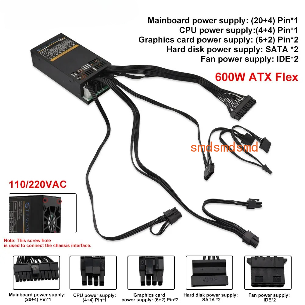 600W Modular Power Supply Smal - Flex Atx Power Supply 600W 1U 评论和价格